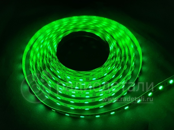 Светодиодная лента Зеленый свет SMD5050 60Led/m 12V 14.4W/m 245Lm/m 120гр. IP20 RT 2-5000 Arlight 1 метр
