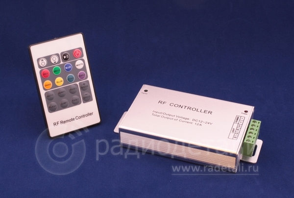 Контроллер RGB с радио-ПДУ LN-RF20B-H 12/24V, 15A, 180/360W, 20кн.