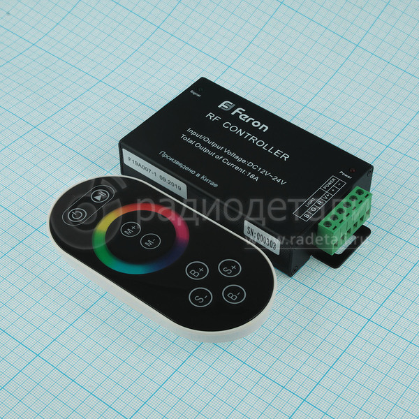 Контроллер RGB с радио-ПДУ Black 12V/24V, 18A, 7кн. + сенсорный выбор цвета LD55