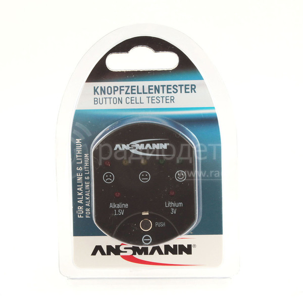 Тестер для батареек Ansmann Button cell test, для щелочных и литиевых дисковых элементов питания 190