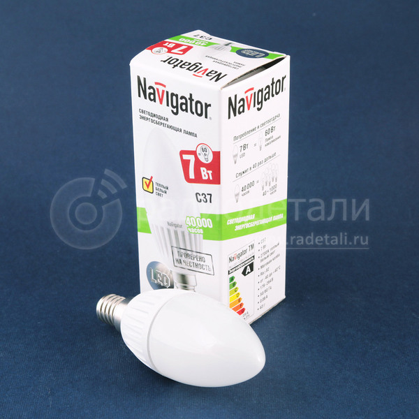 Светодиодная лампа свеча E14 220V 7W 2700K Navigator NLL-C37-7-230-2.7K 94491