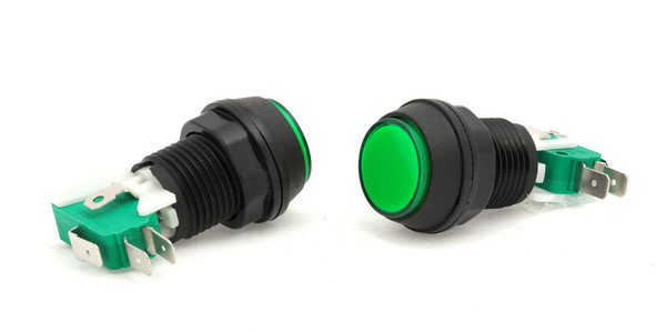 Кнопка OFF-(ON), RWA-602, 250V/16A, без фиксации, подсветка LED12V, 5 контактов, под отв. Ø24мм, №12.163