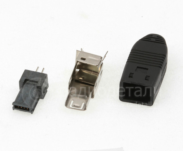 Штекер mini USB-B 4pin на кабель 4.310