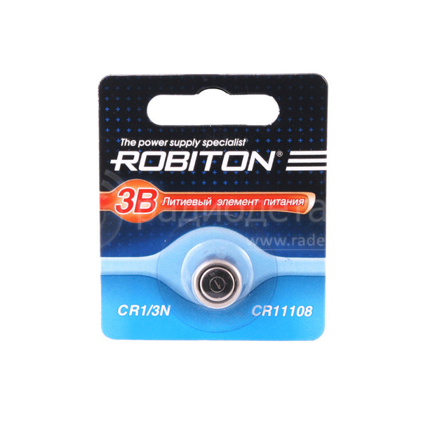 Батарейка CR 1/3N (1/3LR1, 2L76, CR11108) 3V Robiton