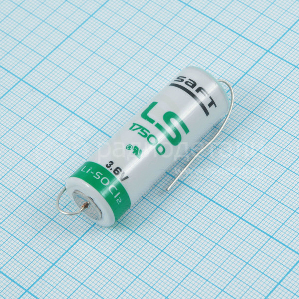 Батарейка 3.6V Lithium LS17500 CNA (3600mAh) Saft LS (с выводами) (Li-SOCl2)