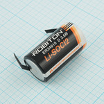 Батарейка D(R20) 3.6V Lithium ER34615-FT (19000mAh) Robiton (с лепестков. выводами) (Li-SOCl2)