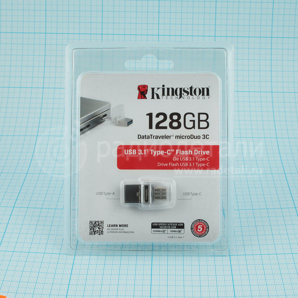 Флеш- накопитель USB 3.1 128 Gb Kingston Duo Plus USB 3.1 A+ USB type C