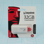 Флеш- накопитель USB 3.0 32 Gb Kingston Data Traveler G4 USB 3.0/3.0/2.0 A, белый с красным