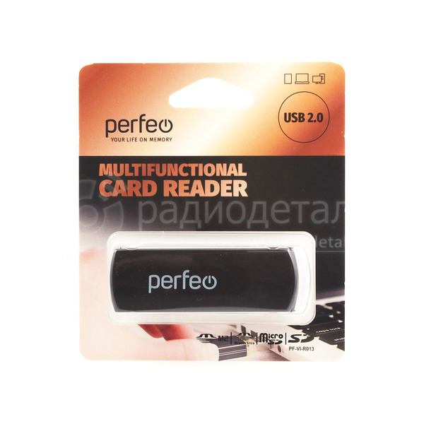 Карт-ридер PERFEO Card Reader SD/MMc+Micro SD+MS+M2 USB 2.0 PF-VI-R013