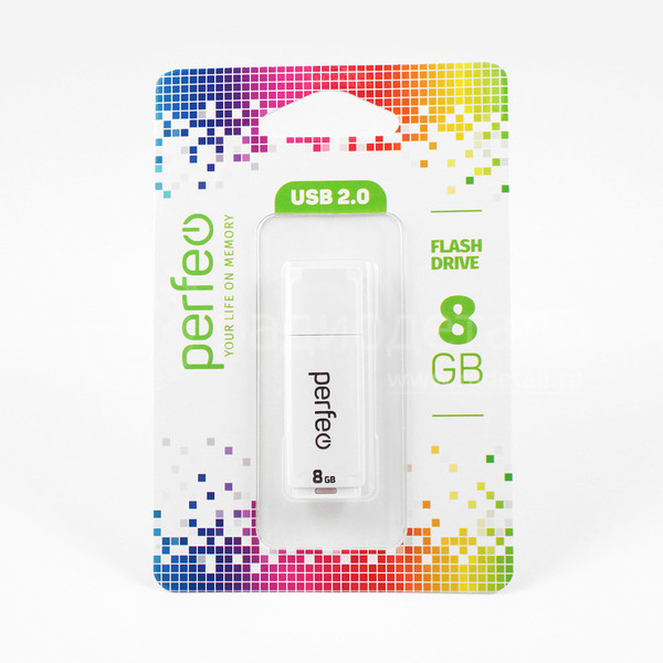Флеш- накопитель USB 2.0 8Gb Perfeo C04 White