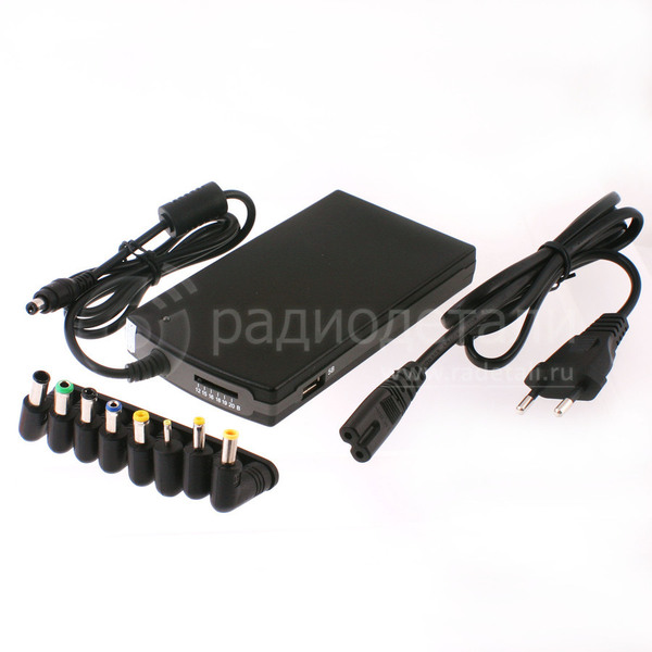 Адаптер сетевой 4,5Amax (12-15-16-18-19-20V) 100-240V Robiton NB90W/Slim+USB 1A для ноутбука (сменны