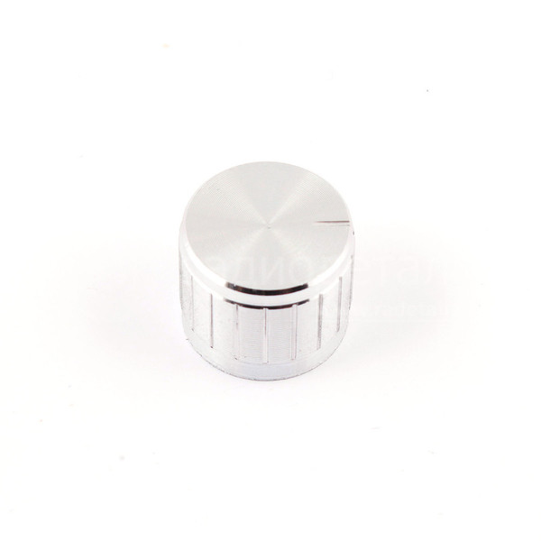 Ручка d=21 мм металлическая к резисторам, на вал 6 мм, цвет- серебряный