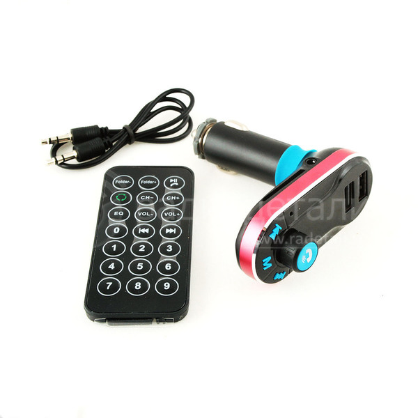 FM-трансмиттер 12-24V MP3, WMA (USB, SD/TF, Bluetooth, AUX)