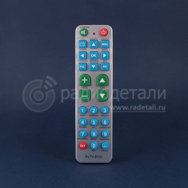 Универсальный мультиПДУ RuTV-ST01 LCD+LED+HDMI (ввод кода)