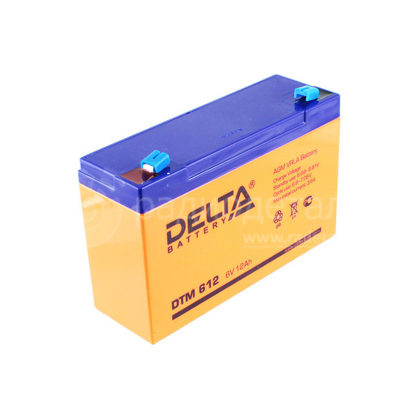 Аккумулятор свинцово-кислотный 6 В, 12.0Ач (ШхВхТ,50x100x151мм) DTM 612 DELTA