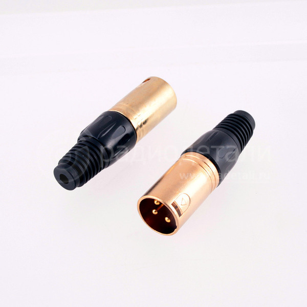 № 1.072 Штекер XLR 3-pin на кабель, G/Pl