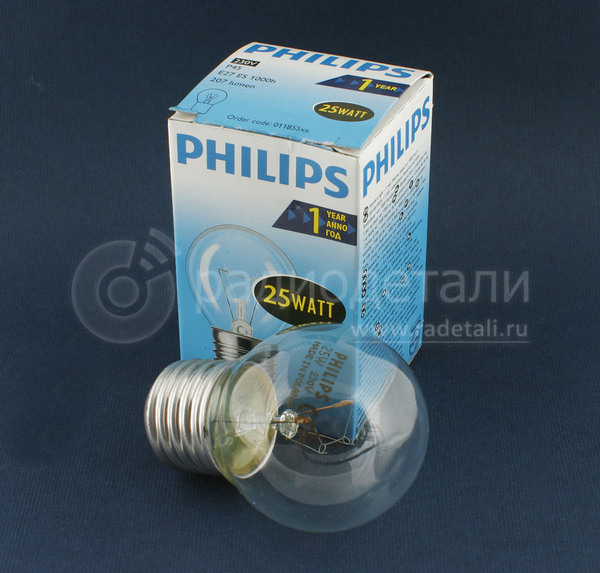 Лампа PHILIPS P45 CL 25W 230V E27 прозрачная капля