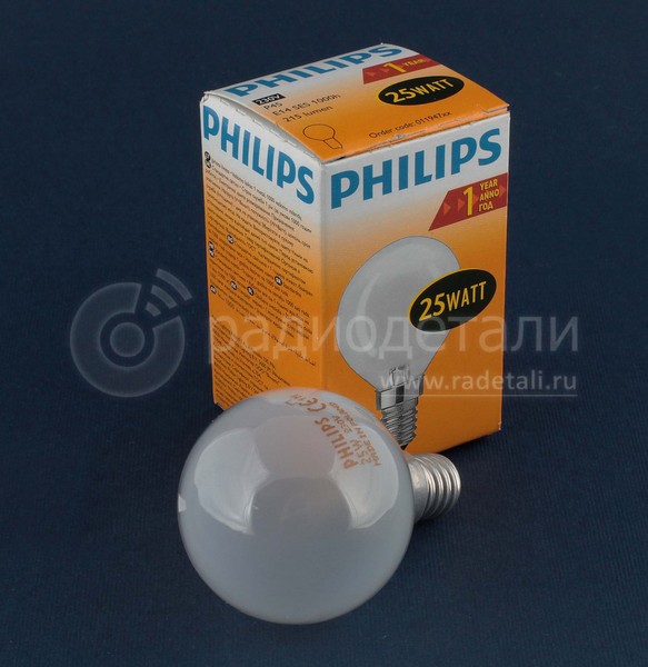 Лампа PHILIPS P45 FR 25W 230V E14 матовая капля