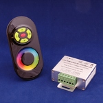 Контроллер RGB с радио-ПДУ Black 12V/24V, 15A, 5кн. + сенсорный выбор цвета LN-RF5B