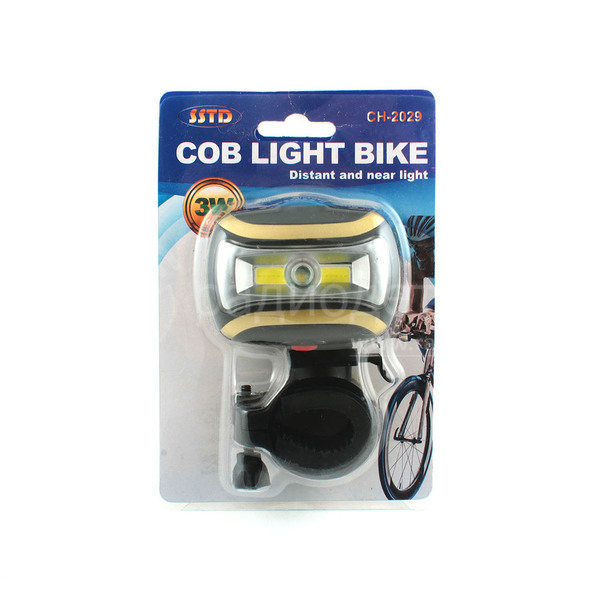 Фонарь велосипедный светодиодный 1Led + COB, 3хAAA, 3 режимов
