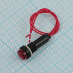 №8.016 Индикаторная лампа M10 XD10-8W neon, M10мм (220V), красная, с проводом 16см
