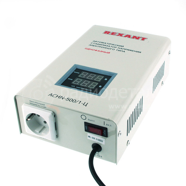 Стабилизатор сетевой настенный электронный 500W, (140-260V)-220V ACHN-500/1-Ц, IP20
