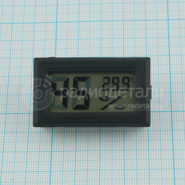 Цифровой термометр + гигрометр -50°...70°C, ±1°C 48x28x15мм, питание 2хG13