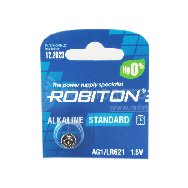 Батарейка 364 (AG1, LR621) Robiton