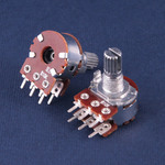 Резистор переменный 10/10 кОм, 20%, 0,125 Вт, кривая A, вал Т/15 (сдвоенный),СП3-500 еМ