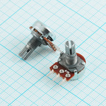 Резистор переменный 10 кОм 20% 0,125 Вт логарифм B, вал T/15мм СП3-500 кМ
