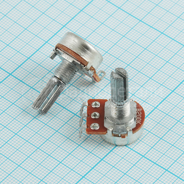 Резистор переменный 200 кОм 20% 0.125 Вт линейный B, вал 6/20 мм R16K4 B200K L20KC