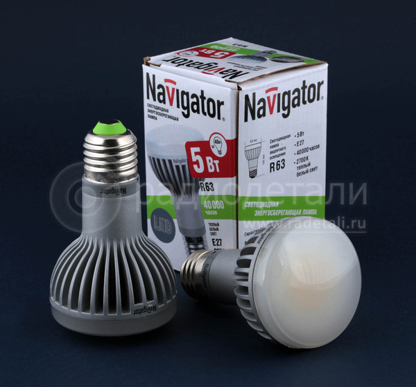 Светодиодная лампа R63 E27 220V 5W 2700K Navigator NLL- R63-5-230-2.7K (94 258)
