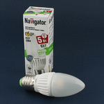 Светодиодная лампа свеча E27 220V 5W 2700K Navigator NLL- P-C37-5-230-2.7K 94481