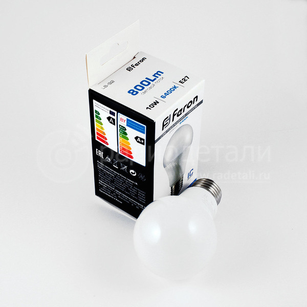 Светодиодная лампа A60 E27 220V 10W 6400K 800Lm LB-92 FERON