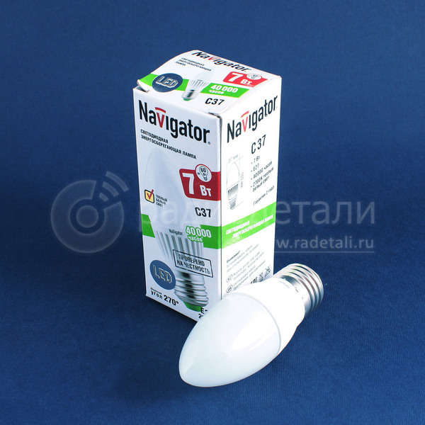 Светодиодная лампа свеча E27 220V 7W 2700K Navigator NLL- P-C37-7-230-2.7K 94493