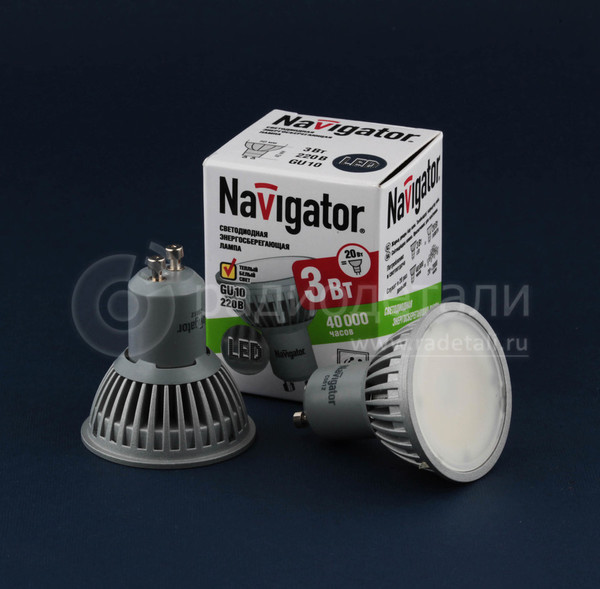 Светодиодная лампа GU10 220V 3W 3000K NLL- PAR16-3-230-3K Navigator (94 256)