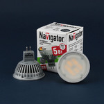 Светодиодная лампа GU5.3 12V 5W 3000K MR16 Navigator NLL- MR16-5-12-3K (94 262)