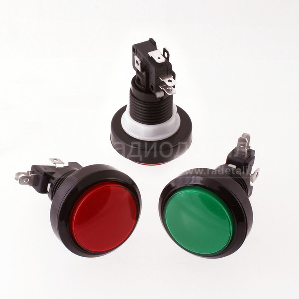12.518 Кнопка-микрик RWA-603 OFF-(ON), с подсветкой, 250V/16A, (под отверстие Ø24мм), без фиксции