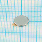 Магнит неодимовый, диск Ø10х1мм, с клеевым слоем, сцепление ~0.5кг, (упаковка 20шт) 00077