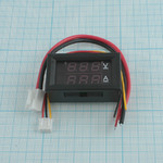 Цифровой амперметр 0-10A + вольтметр 0-100VDC питание DC3.5-30V Red/Blue
