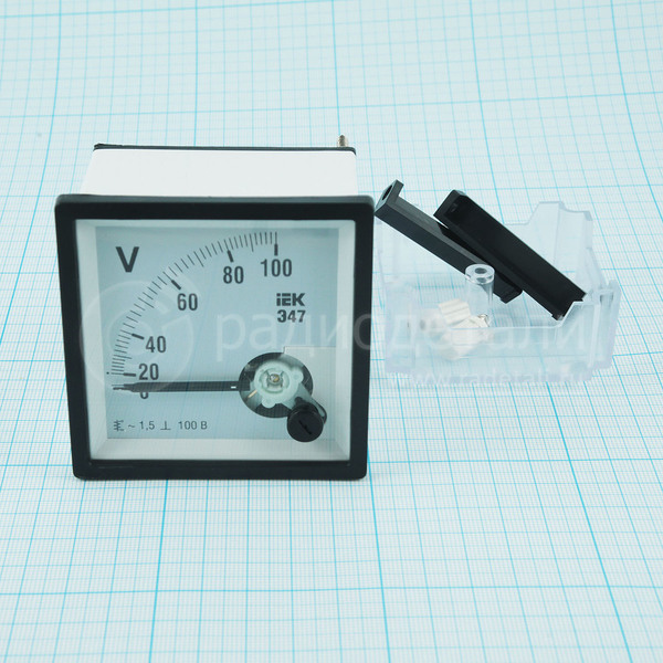 Вольтметр стрелочный 0-100V AC кл. точности 1,5 72х72мм Э47