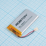 Аккумулятор Robiton LP604374 3.7V 2300mAh (6х43х74мм) с защитой, с выводами