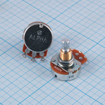 Резистор переменный 500 кОм 20% 0.25 Вт логарифм. (А) вал 6/20 RV24AF-10E6-20K-A500K-10J9 Alpha