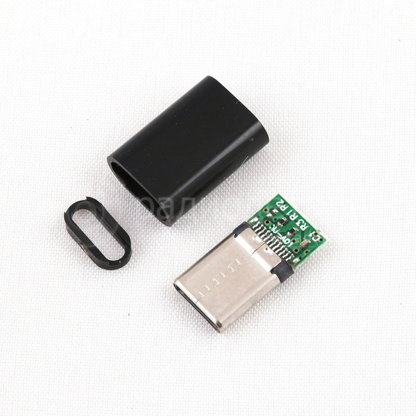 Штекер USB Type-C на кабель 24PM 24 контакта в корпусе Черный