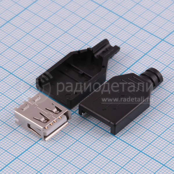 Гнездо USB A 2.0, на кабель 4.051